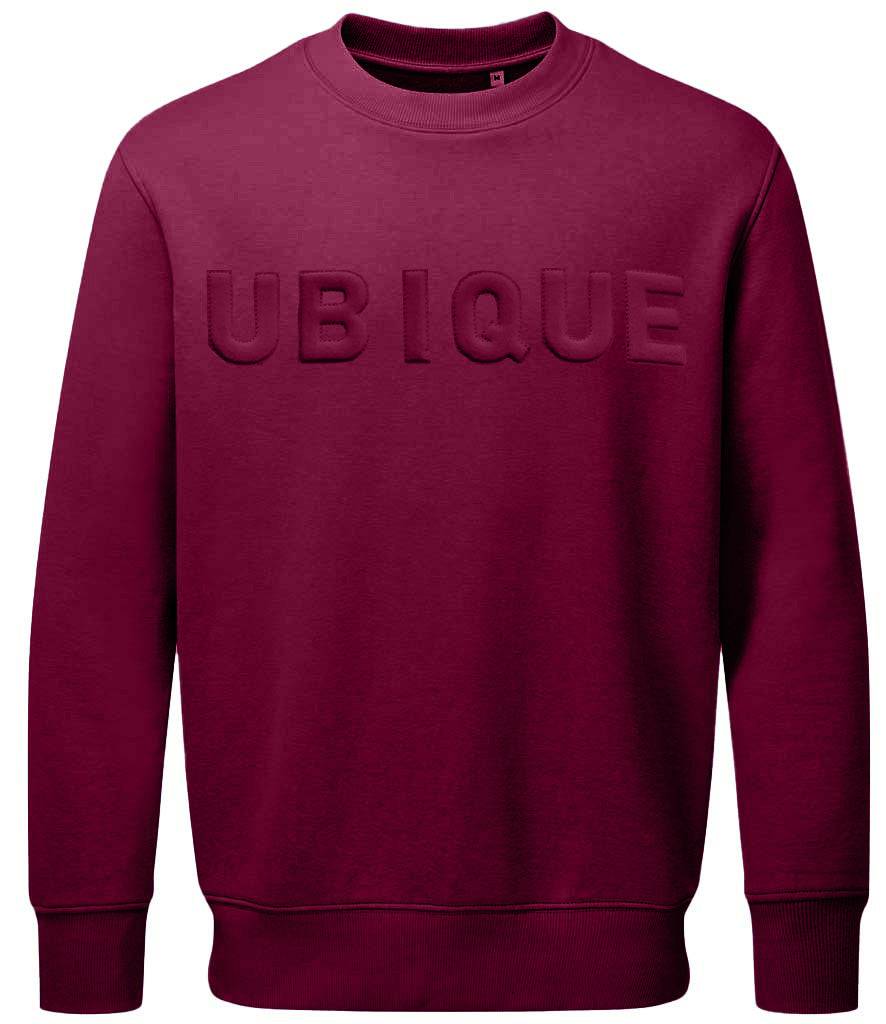Royal Engineers sweatshirt with Ubique 3D puff embroidery in burgundy.