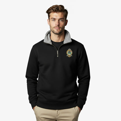 Queens Regiment Premium Embroidered Quarter Zip Sweatshirt