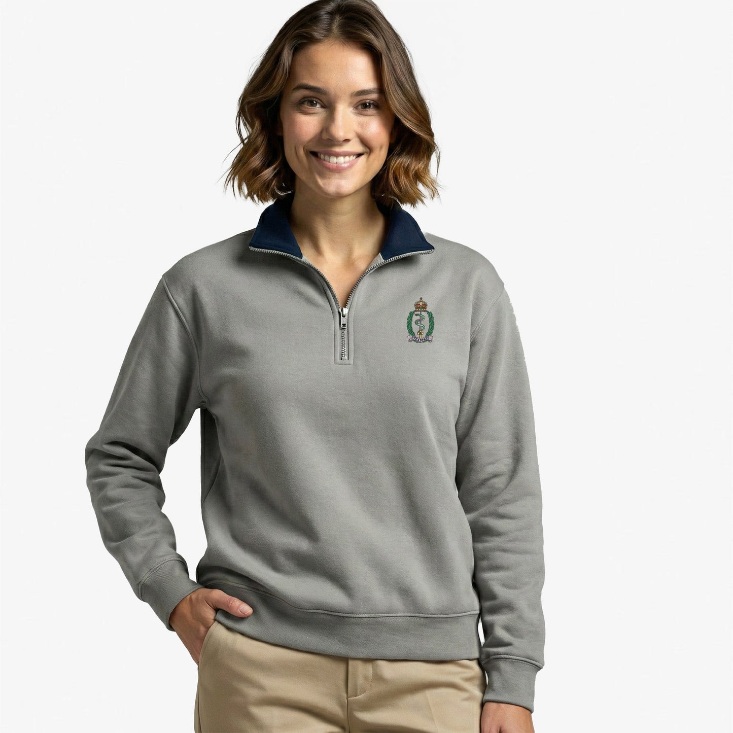 Royal Army Medical Service Premium Embroidered Quarter Zip Sweatshirt