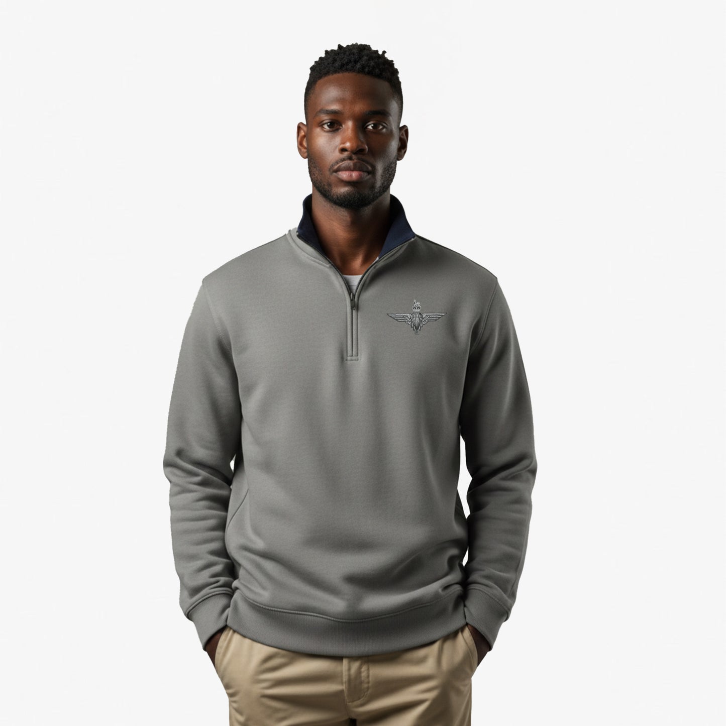 The Parachute Regiment Premium Embroidered Quarter Zip Sweat Shirt