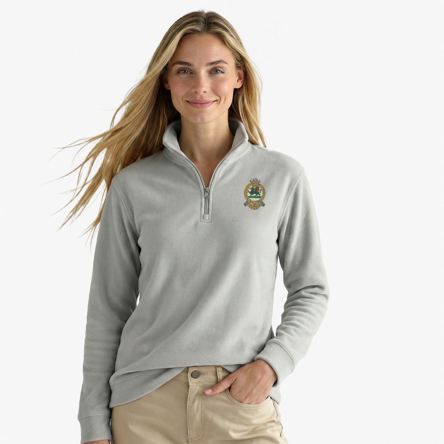 Queens Regiment Premium Embroidered Quarter Zip Sweatshirt