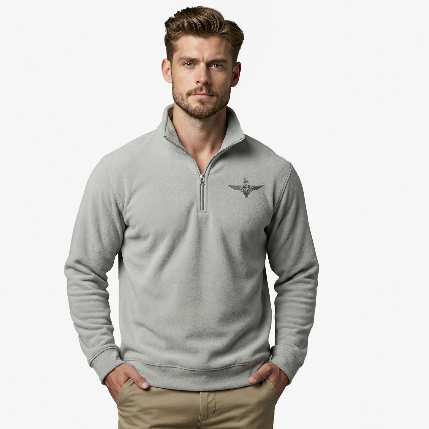 The Parachute Regiment Premium Embroidered Quarter Zip Sweat Shirt