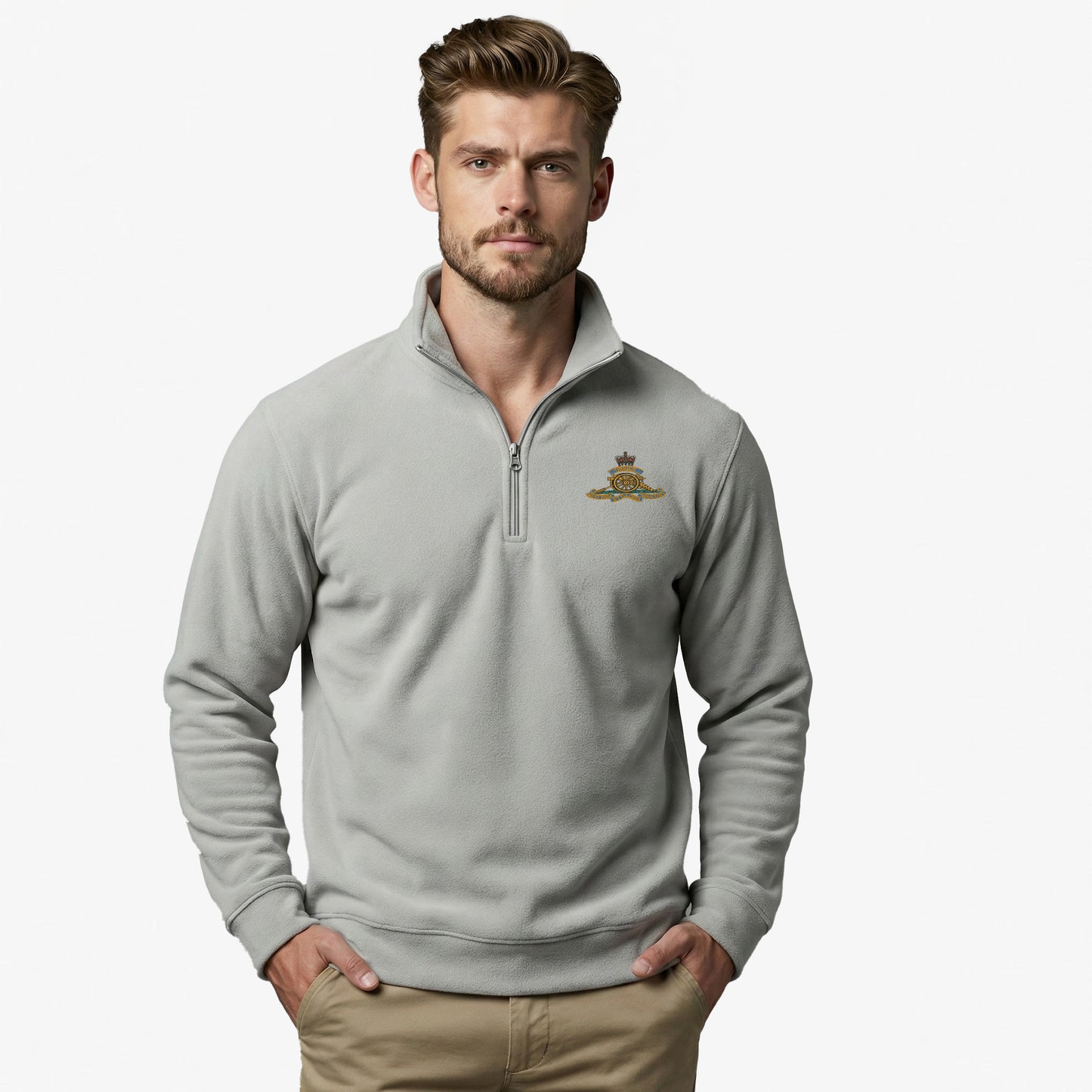 Royal Artillery Premium Embroidered Quarter Zip Sweatshirt
