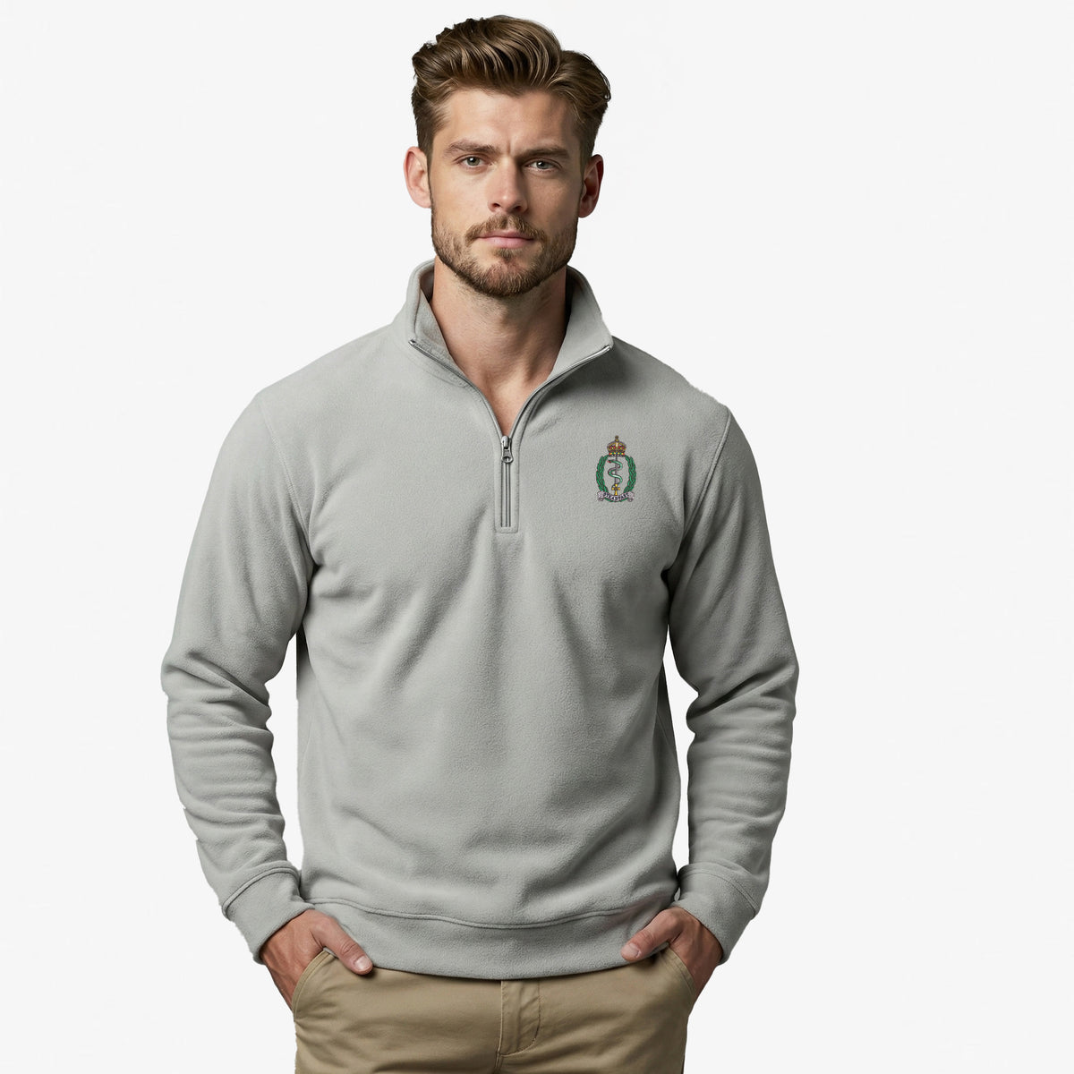 Royal Army Medical Service Premium Embroidered Quarter Zip Sweatshirt