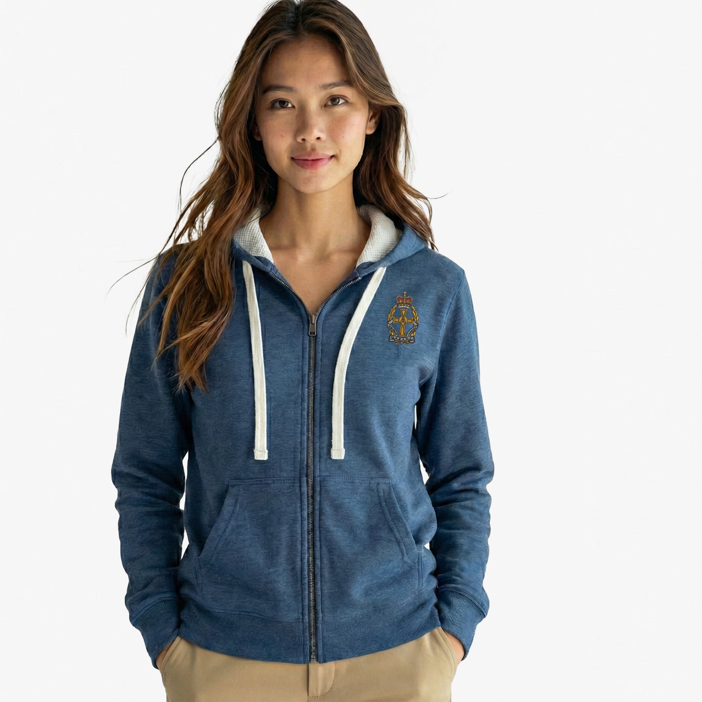 QARANC Ultra Premium Embroidered Contrast Zipped Hoodie