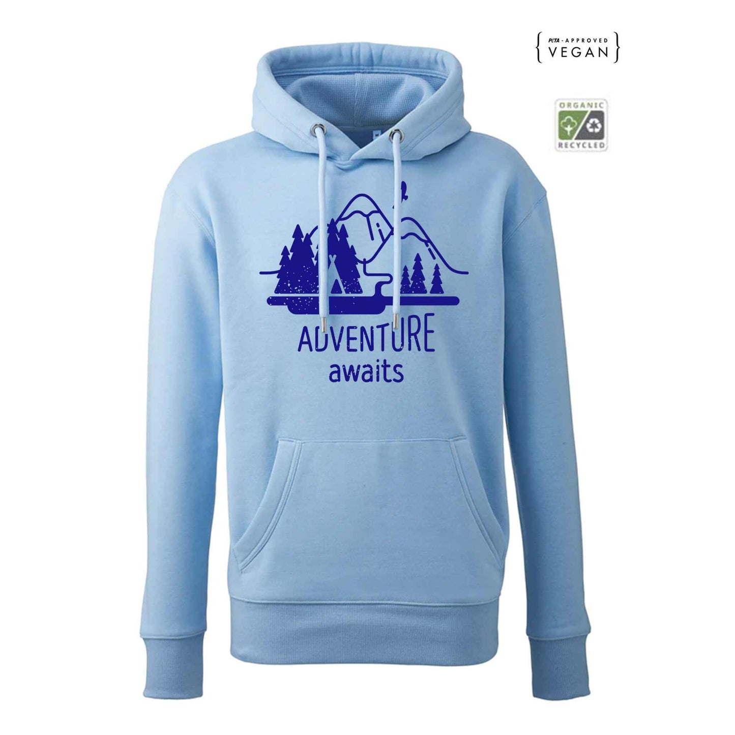 adventure awaits vegan hoodie