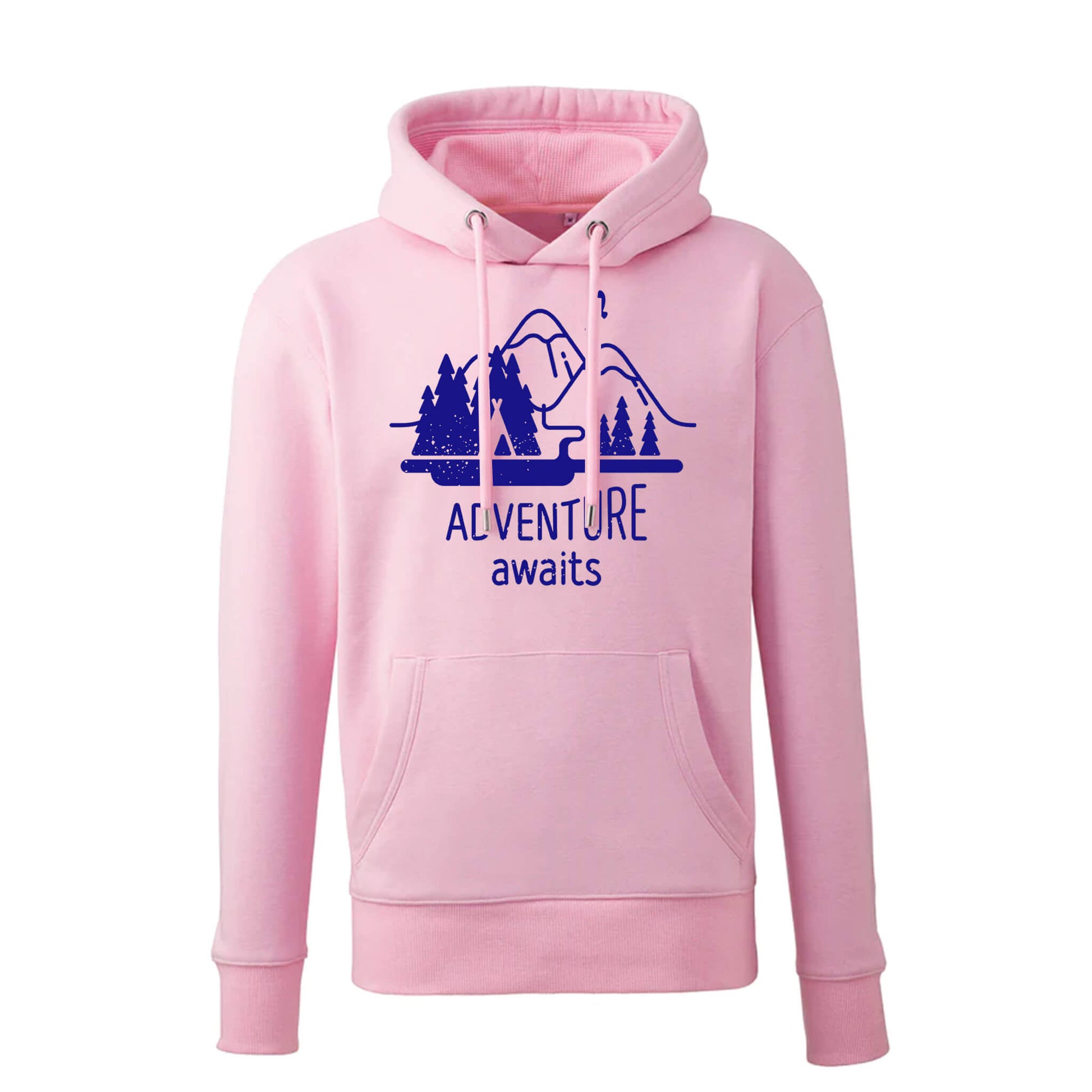 adventure awaits vegan pink hoodie