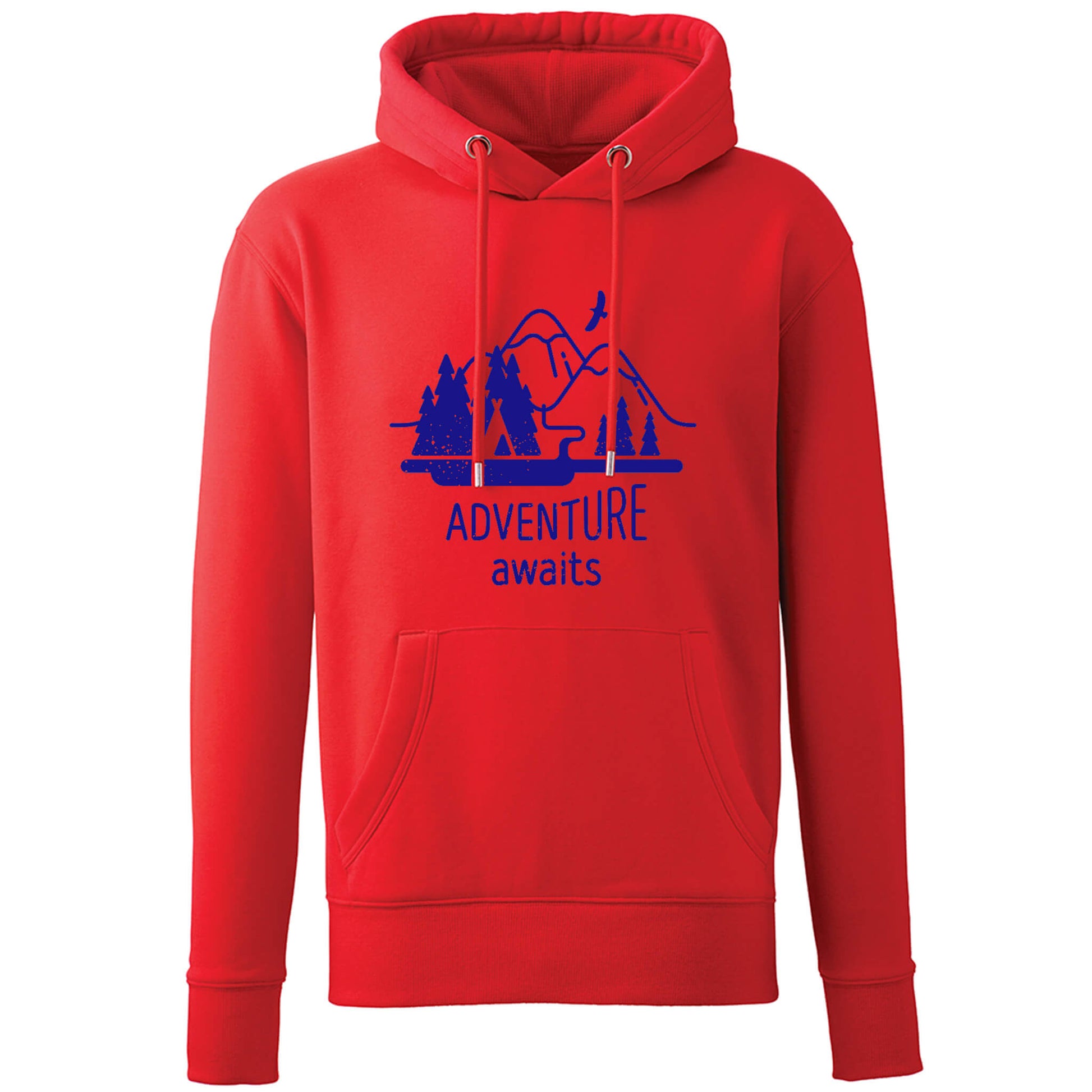 adventure awaits vegan red hoodie