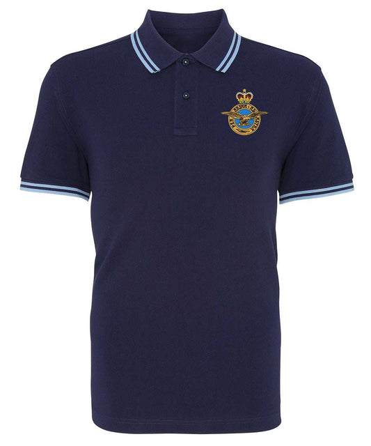 Royal Air Force Tipped Polo Shirt with embroidered logo on chest.