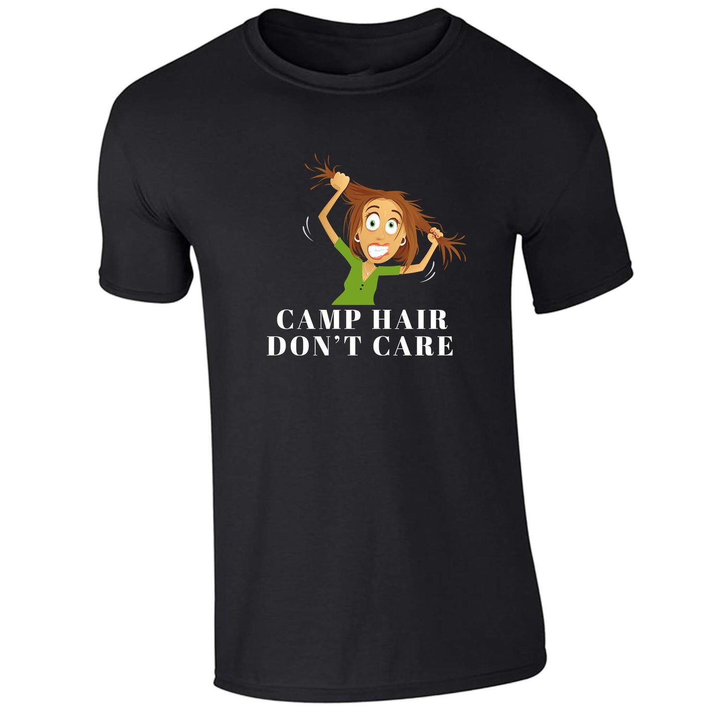 Camp Hair Don'T Care Youth Graphic T-Shirt 45448 Black