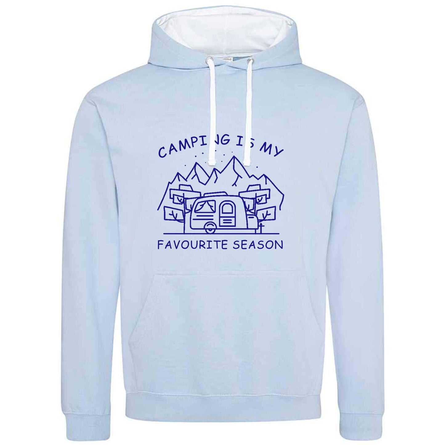 Camping Is My Favourite Season Graphic Hoodie M Pink