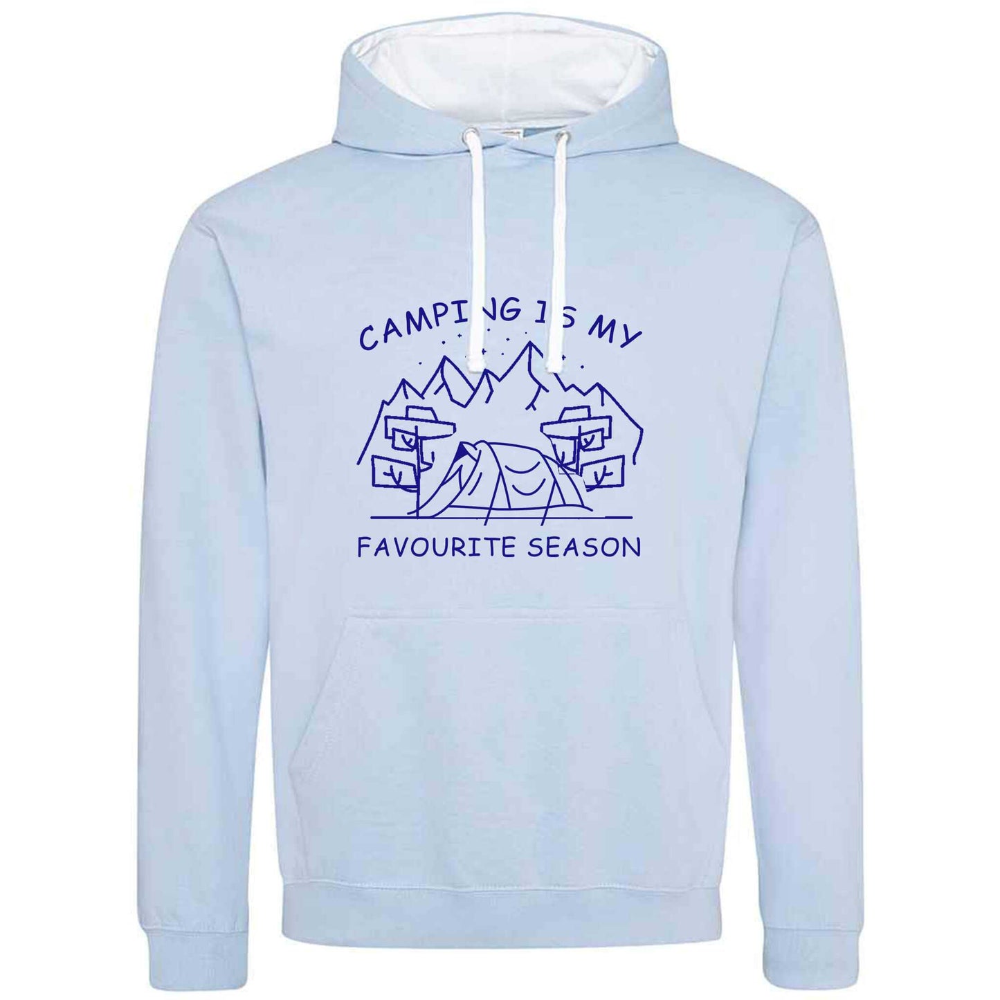 Camping Is My Favourite Season Graphic Hoodie L Pink