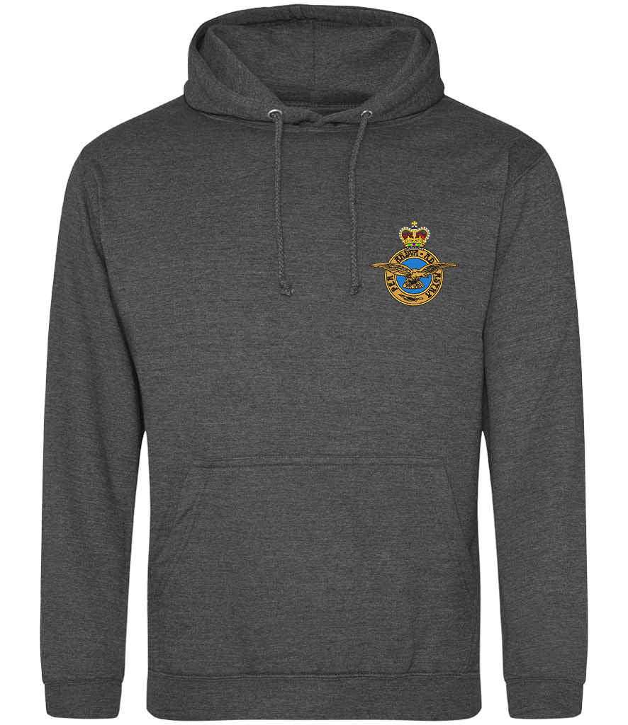 Royal Air Force Hoodie with Embroidered Logo in in Charcoal