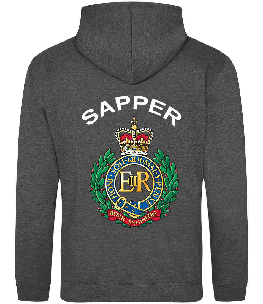Royal Engineers Hoodie with embroidered logo in Charcoal