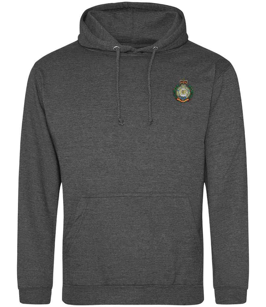 Royal Engineers Hoodie with embroidered logo in Charcoal