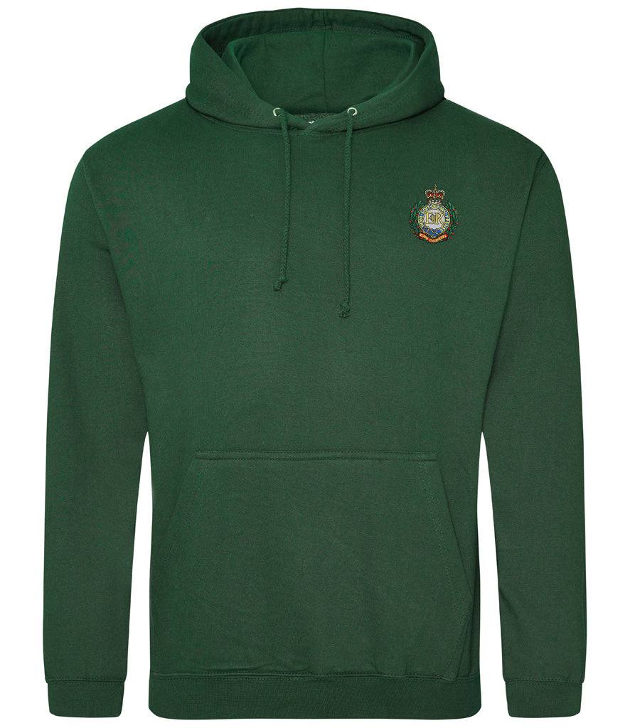 Royal Engineers Hoodie with embroidered logo in Forest green