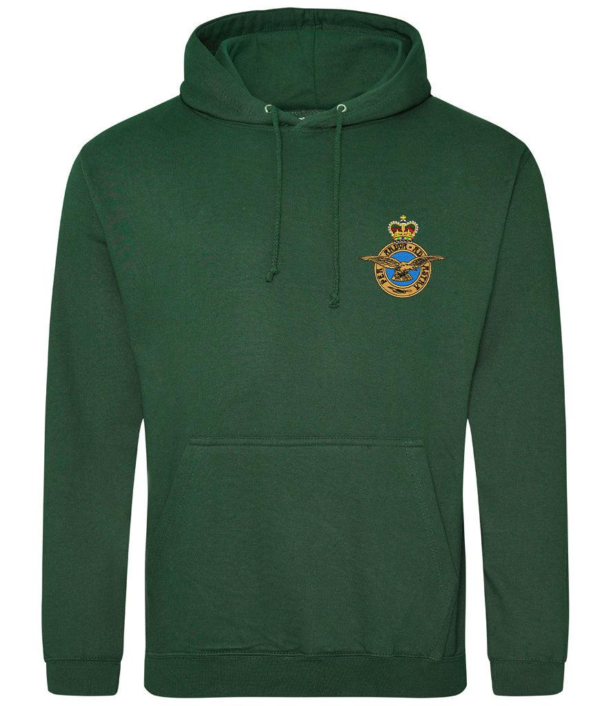 Royal Air Force Hoodie with Embroidered Logo in Forest Green
