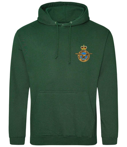 Royal Air Force Hoodie with Embroidered Logo in Forest Green
