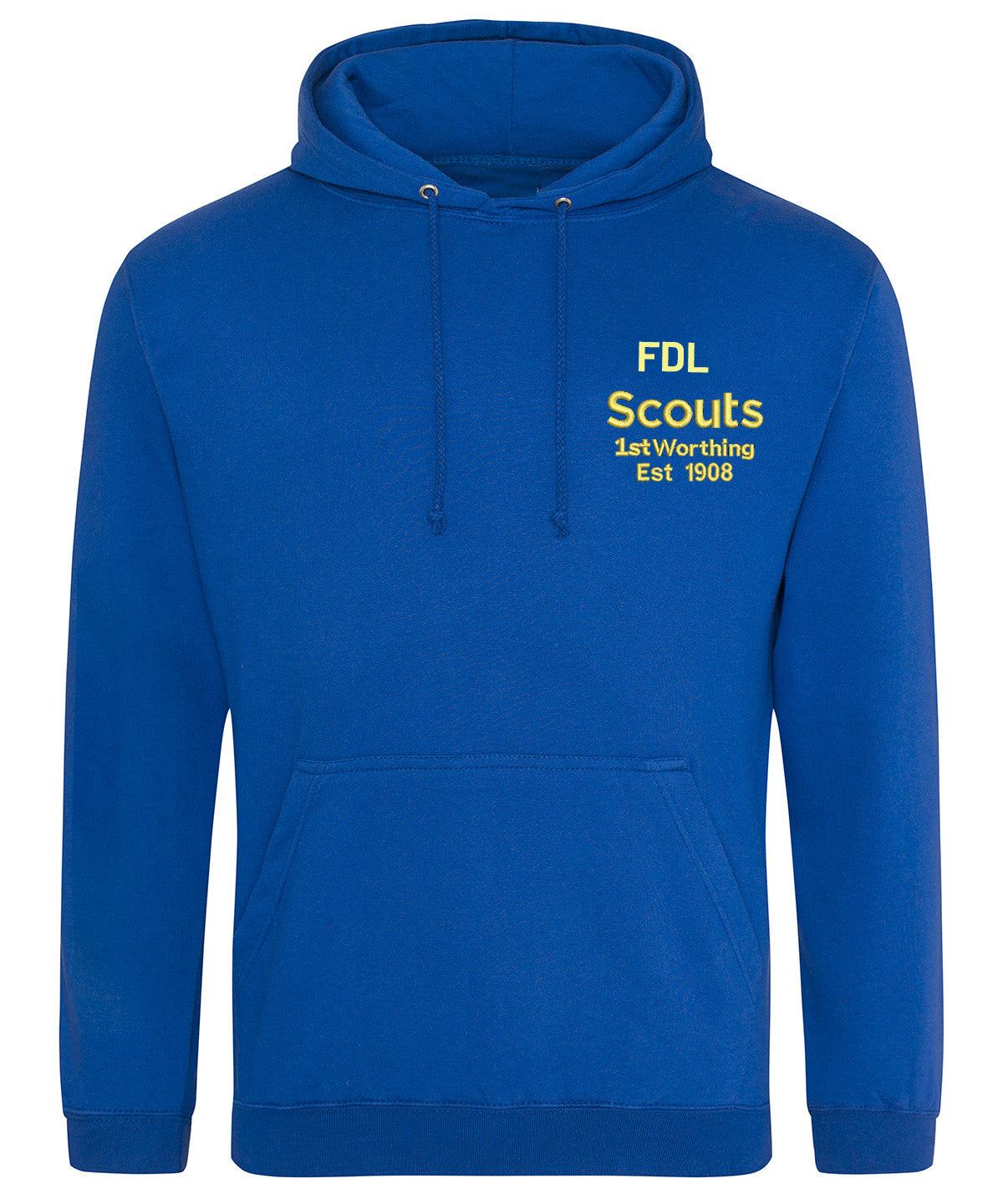 1st Worthing Scouts Embroidered Hoodie Youth Size  S