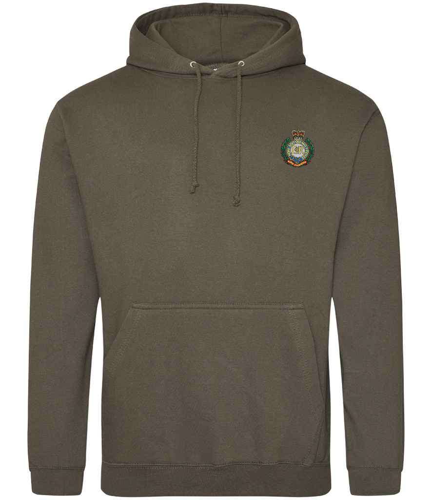 Royal Engineers Hoodie with embroidered logo in Khaki