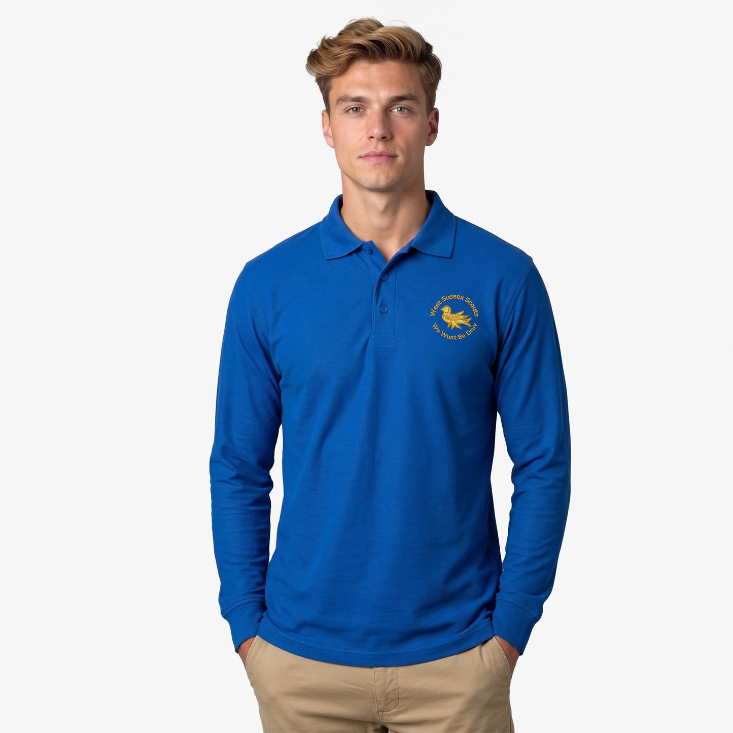 West Sussex Scouts Embroidered Long Sleeve Polo Shirt