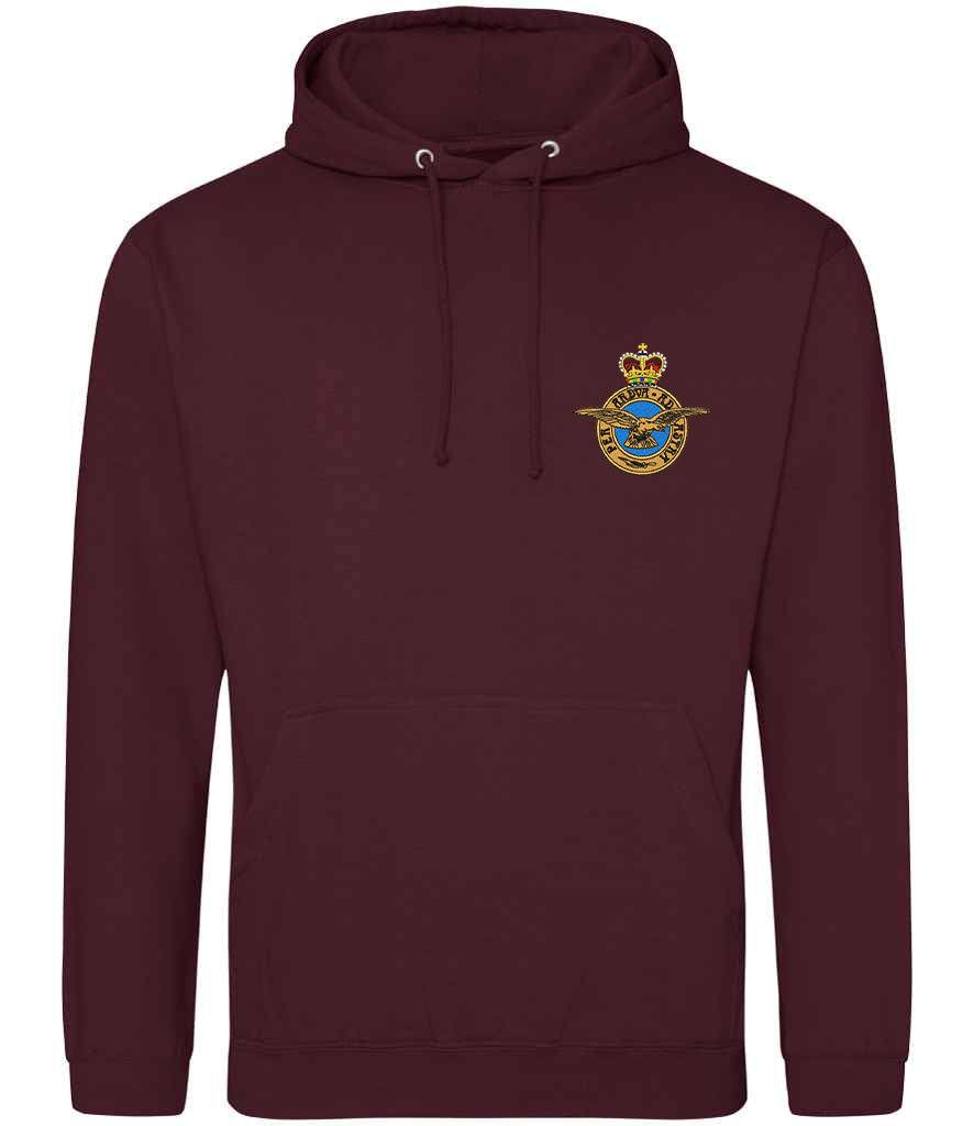 Royal Air Force Hoodie with Embroidered Logo in  in Maroon