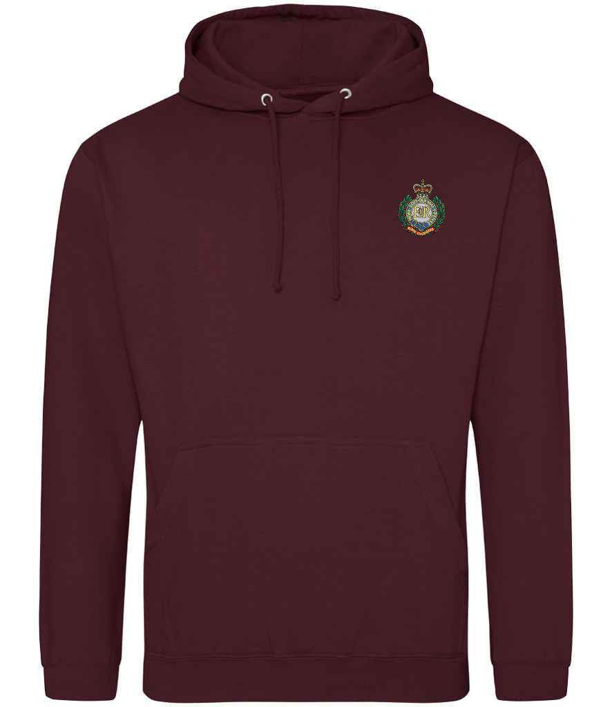 Royal Engineers Hoodie with embroidered logo in maroon