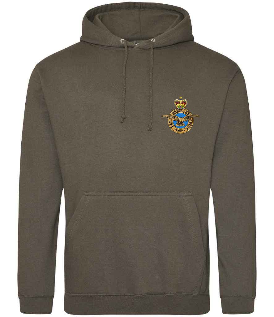 Royal Air Force Hoodie with Embroidered Logo in Khaki