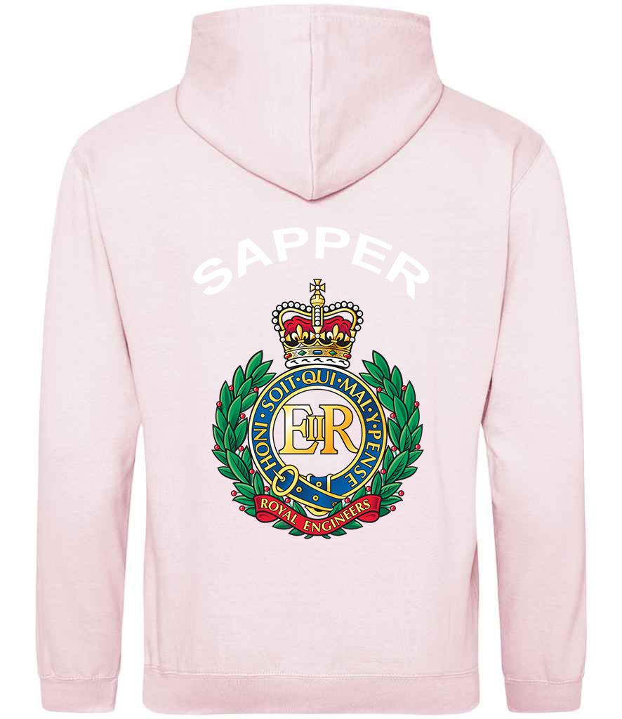 Royal Engineers Hoodie with embroidered logo in Pink