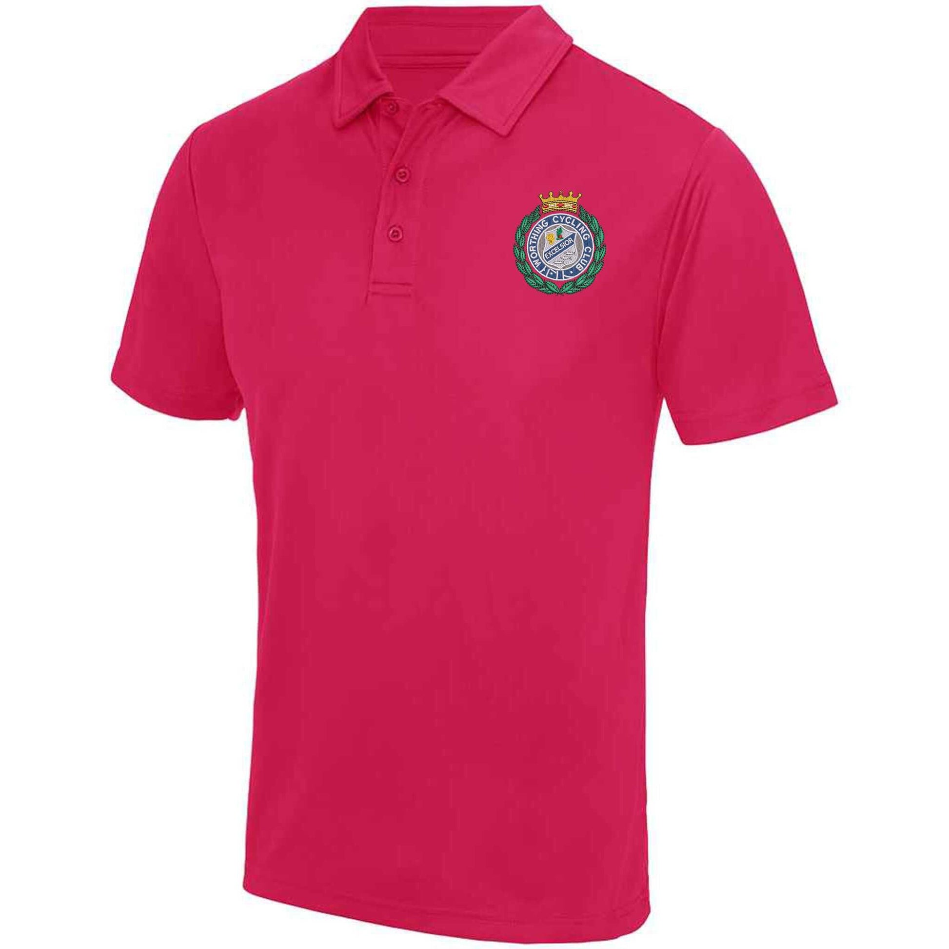Worthing Excelsior Cycling Club Embroidered Wicking Material Polo Shirt Royal Blue L