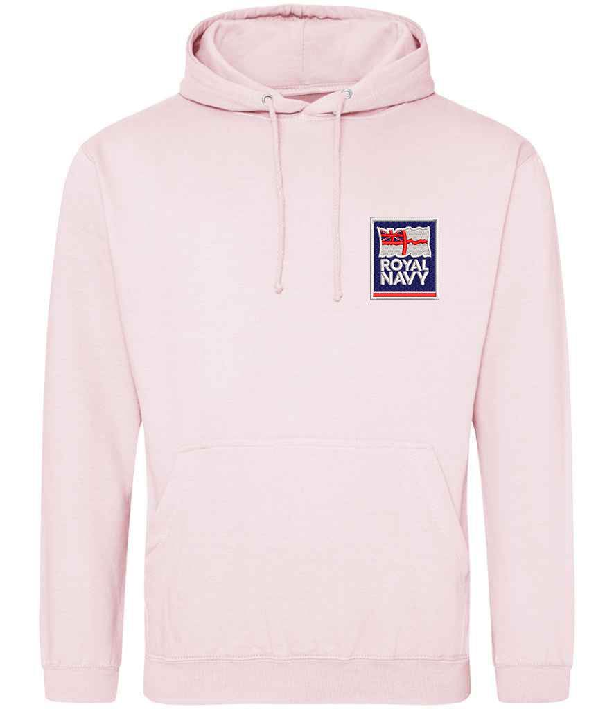 Royal Navy Hoodie with Embroidered Logo Pink Colour