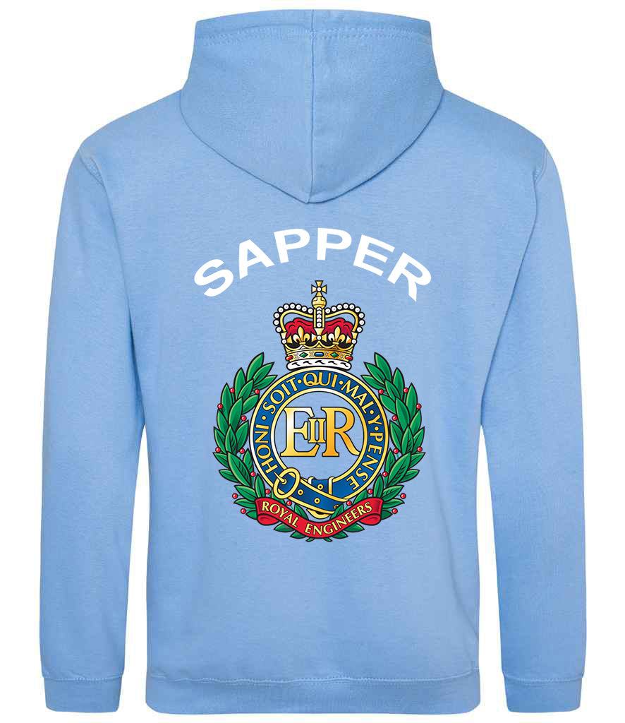Royal Engineers Hoodie with embroidered logo in Sky Blue