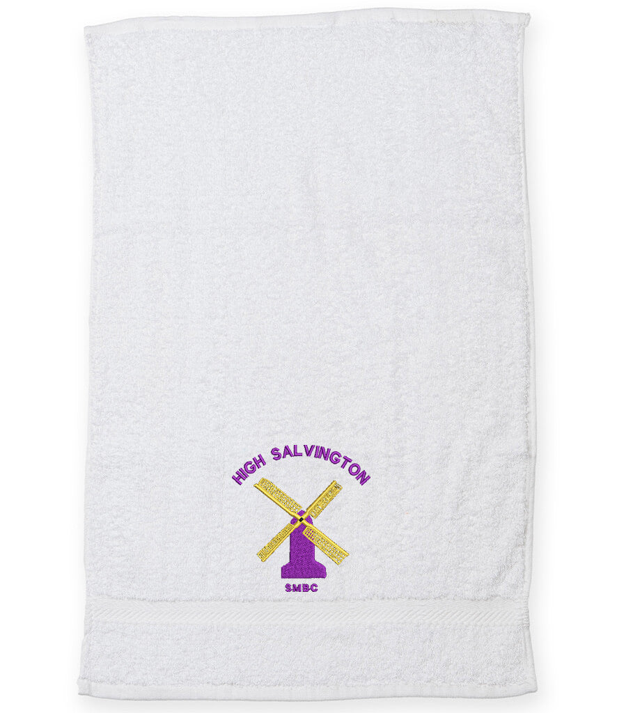 High Salvington Short Mat Bowls Club Personalised Towel  White