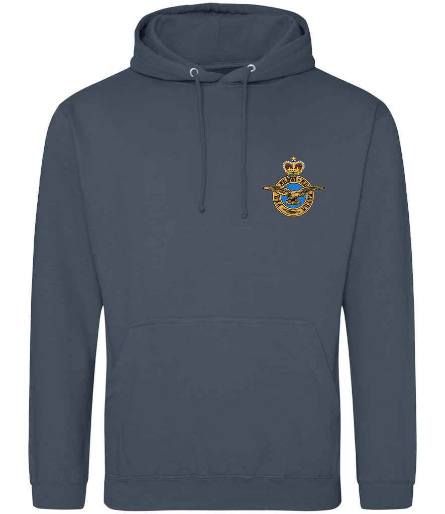 Royal Air Force Hoodie with Embroidered Logo in Stone Blue
