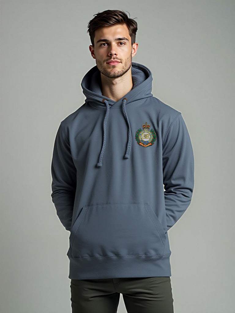 Royal Engineers Hoodie with embroidered logo in Stone Blue