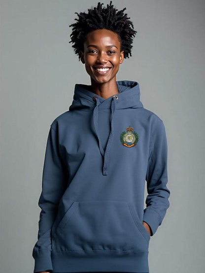 Royal Engineers Hoodie with embroidered logo in Stone Blue