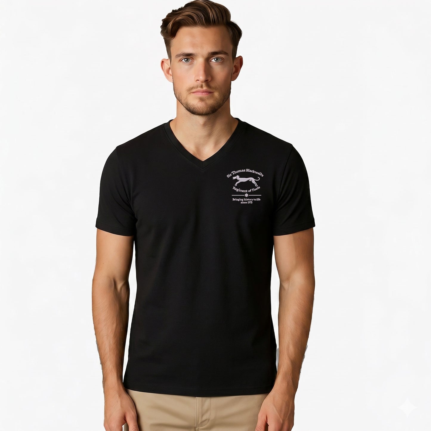 Sir Thomas Blackwell's Regiment of Foote Embroidered V-Neck T Shirt