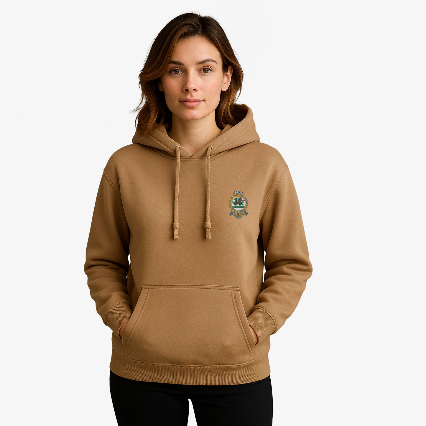Queens Regiment Hoodie Embroidered Logo Premium Weight(310gsm)