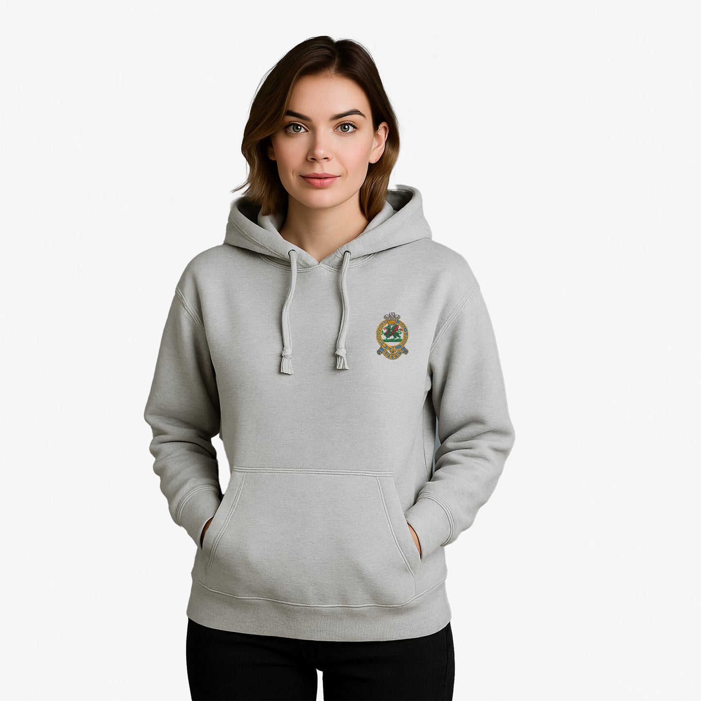 Queens Regiment Hoodie Embroidered Logo Premium Weight(310gsm)