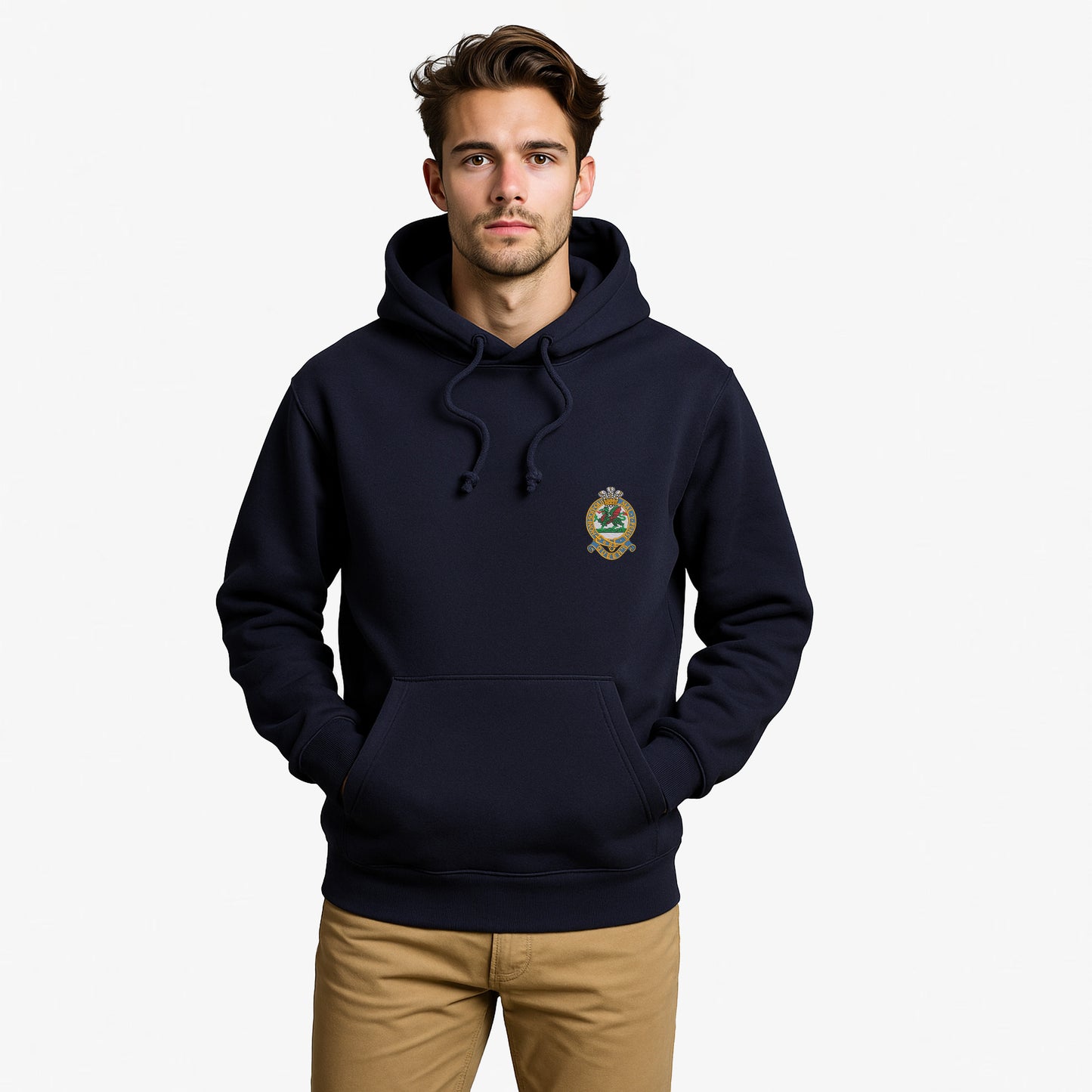 Queens Regiment Hoodie Embroidered Logo Premium Weight(310gsm)