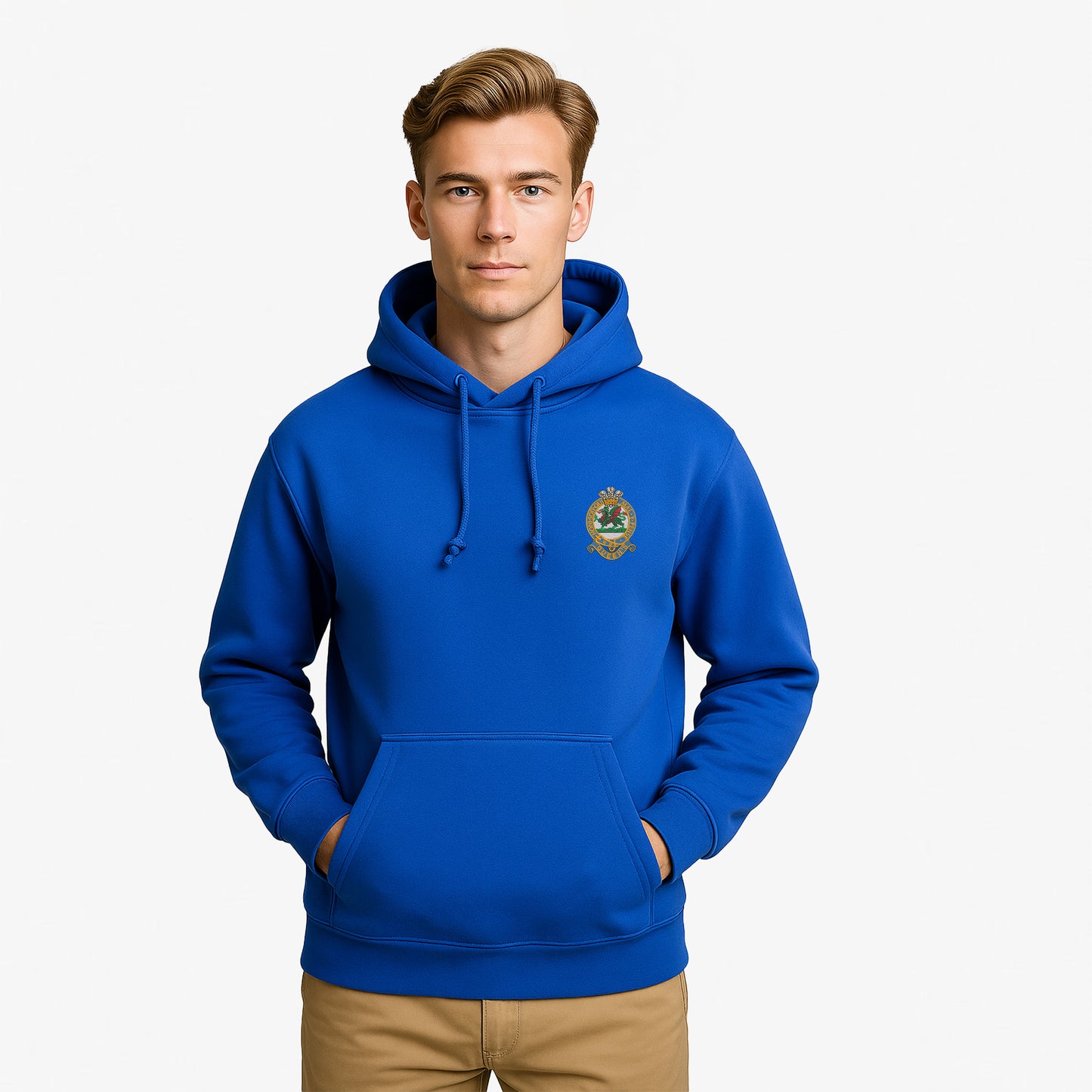 Queens Regiment Hoodie Embroidered Logo Premium Weight(310gsm)
