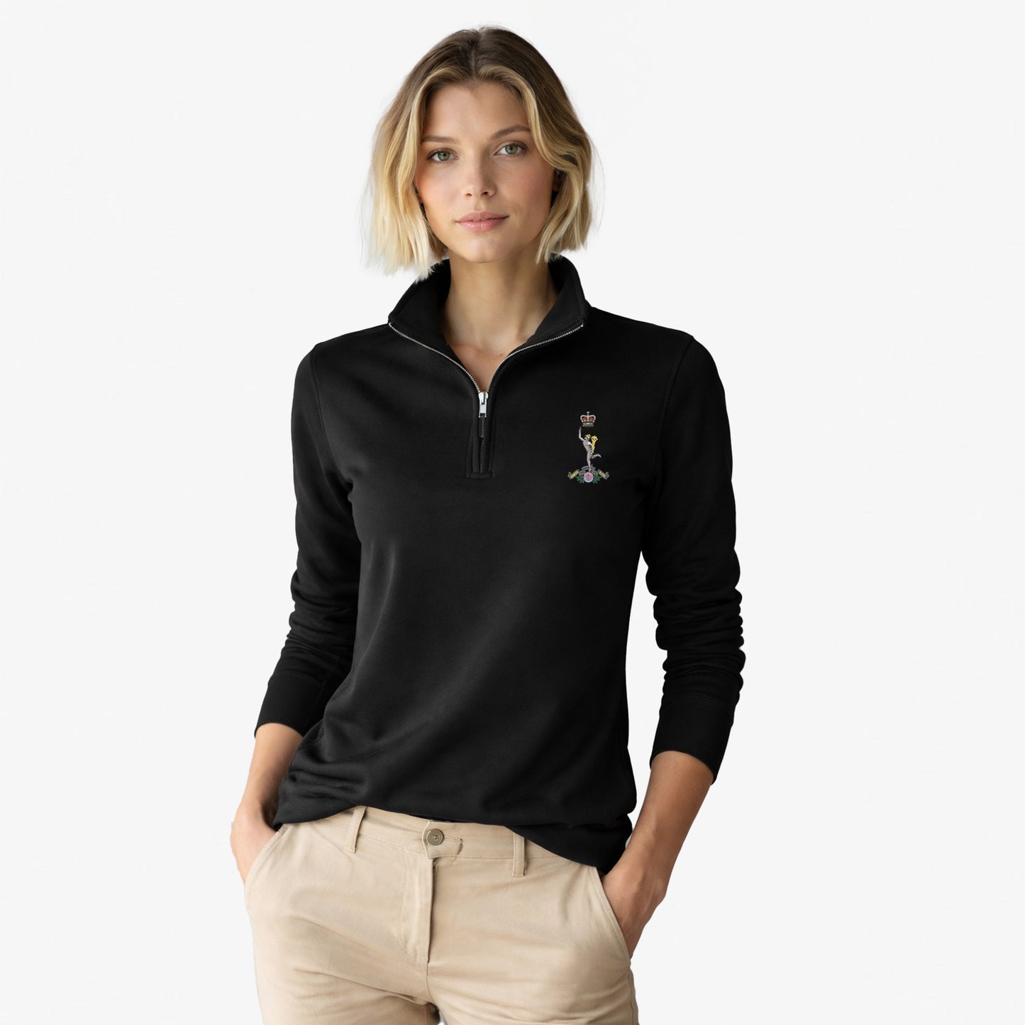 Royal Signals Premium Embroidered Quarter Zip Sweatshirt
