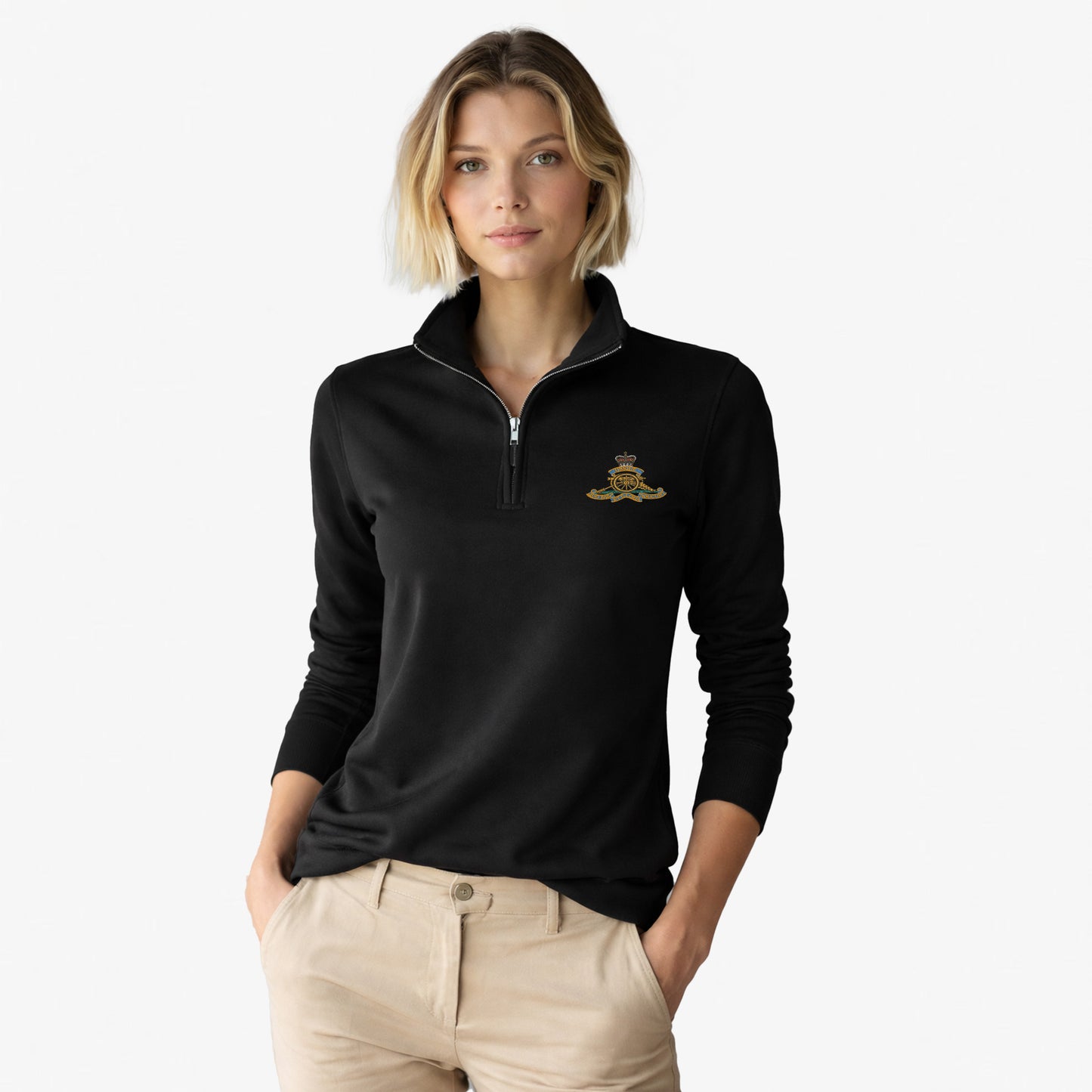Royal Artillery Premium Embroidered Quarter Zip Sweatshirt