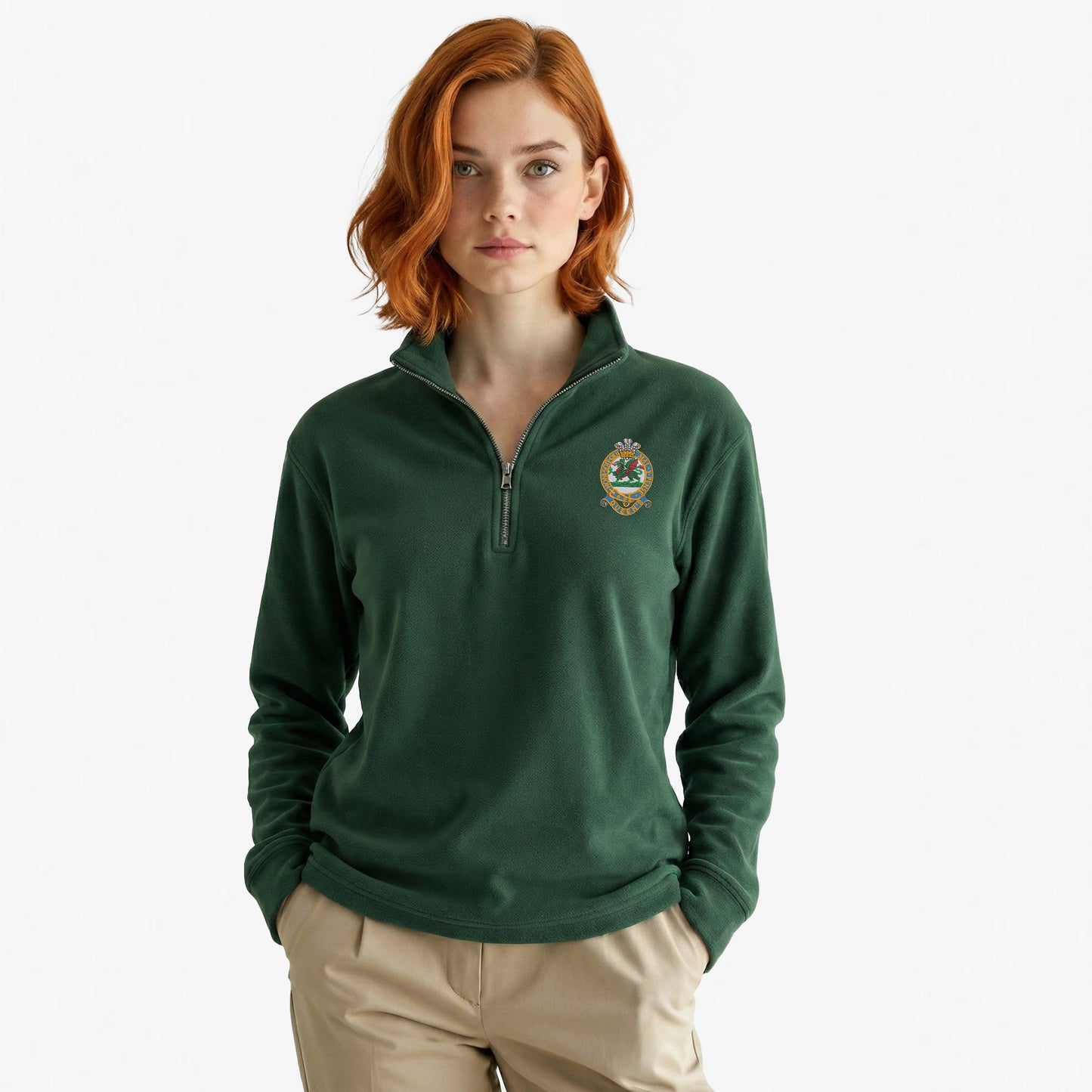 Queens Regiment Premium Embroidered Quarter Zip Sweatshirt