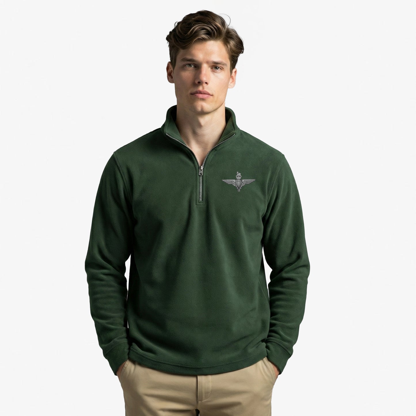 The Parachute Regiment Premium Embroidered Quarter Zip Sweat Shirt