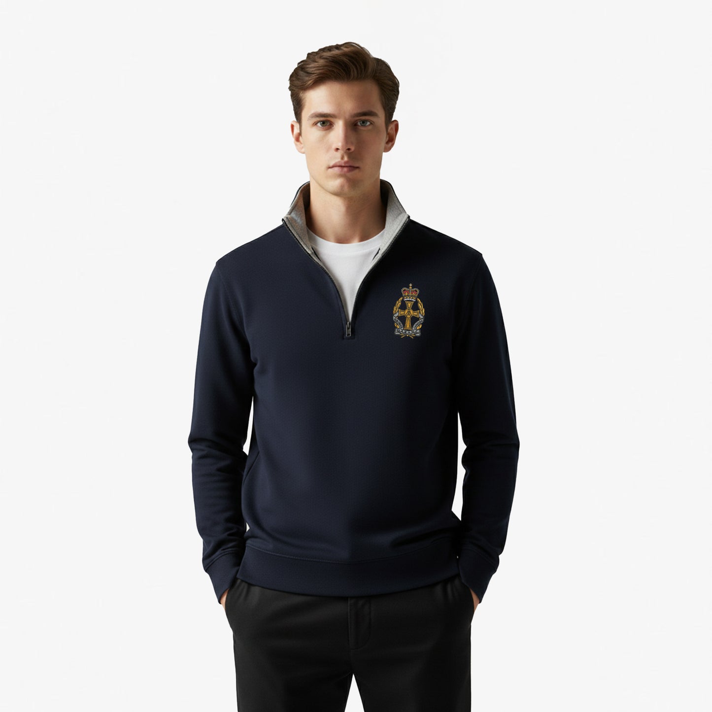 QARANC Premium Embroidered Quarter Zip Sweatshirt