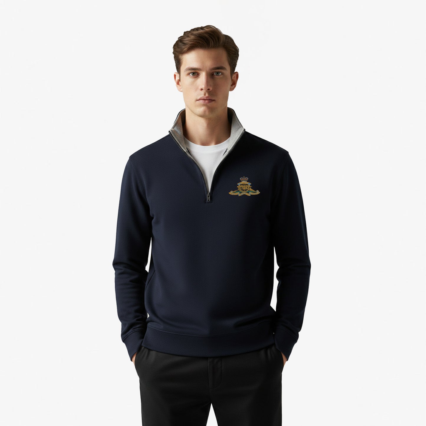 Royal Artillery Premium Embroidered Quarter Zip Sweatshirt