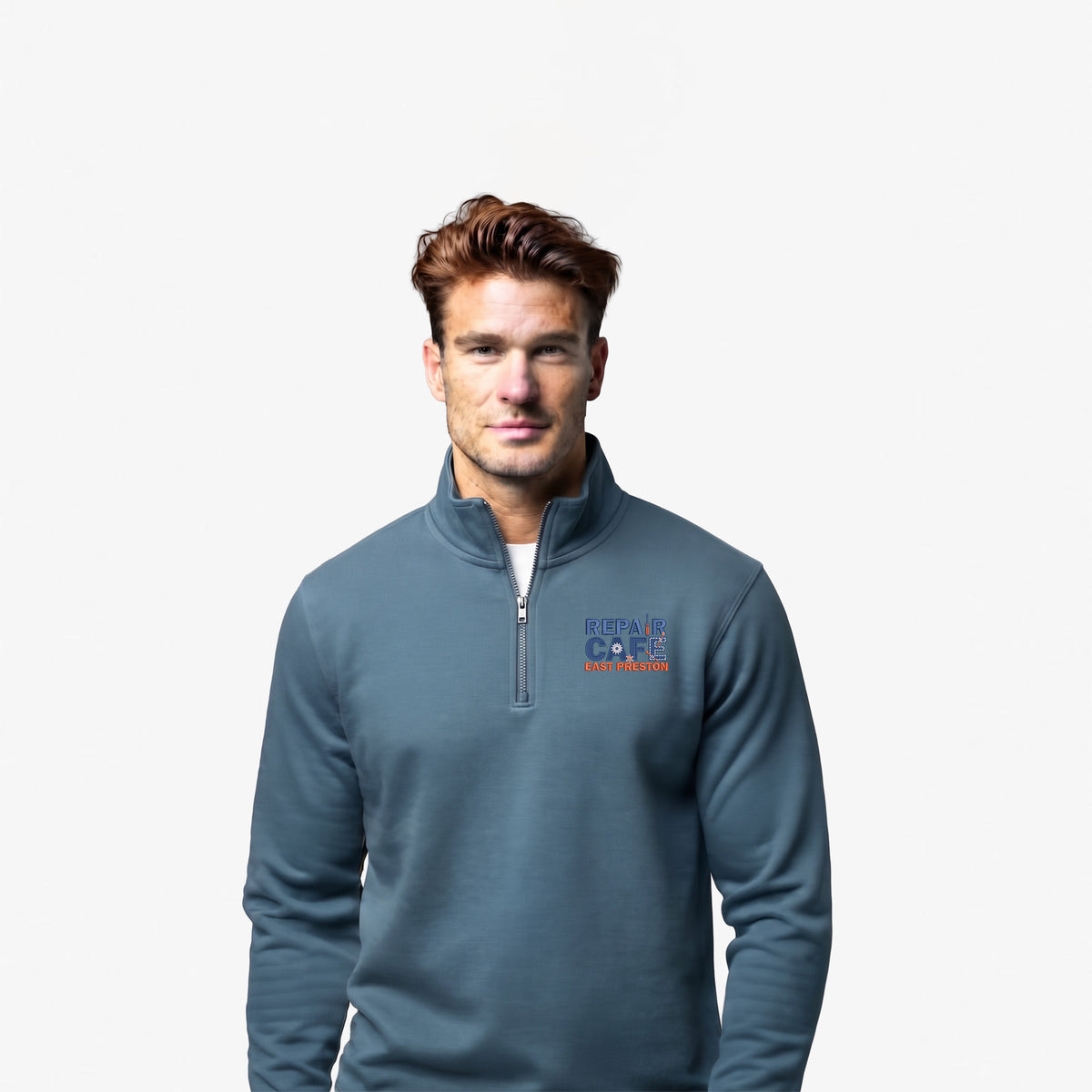 Repair Cafe East Preston Embroidered 1/4 Zipp Sweat Shirt