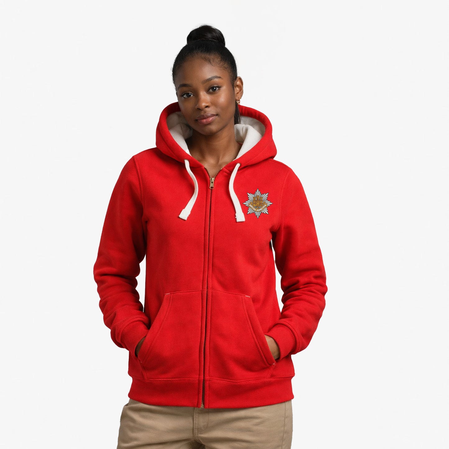 Royal Anglian Regiment Ultra Premium Embroidered Contrast Zipped Hoodie