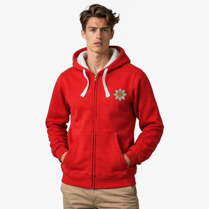 Royal Anglian Regiment Ultra Premium Embroidered Contrast Zipped Hoodie